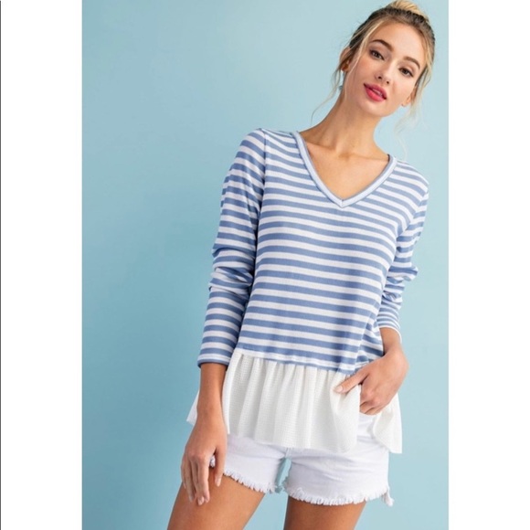 🛍NEW! Long Sleeve Ruffle Trim Top! - Picture 5 of 8